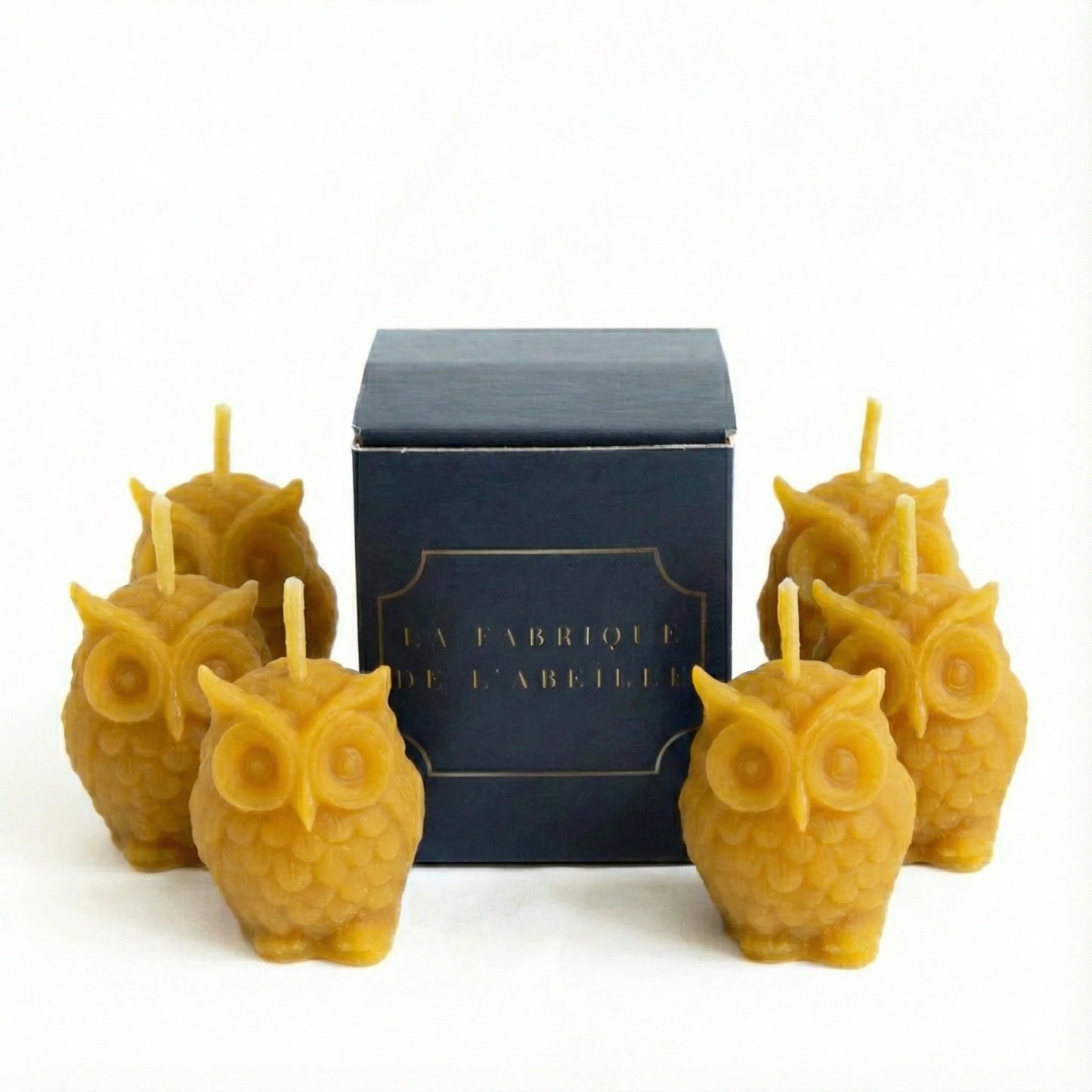 Bougie hiboux en cire d'abeille