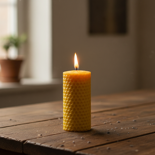 Bougie roulée en cire d'abeille (≈10h)