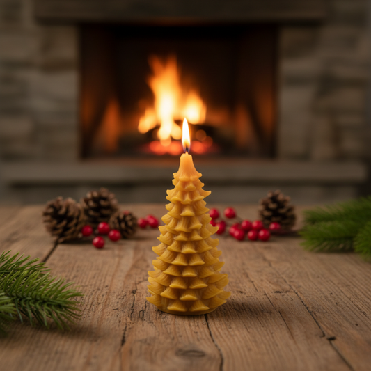 Bougie sapin en cire d'abeille