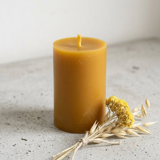 Bougie pilier en cire d'abeille