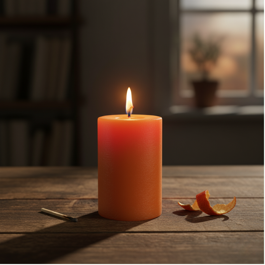 Bougie Orange (joie, créativité et confiance)