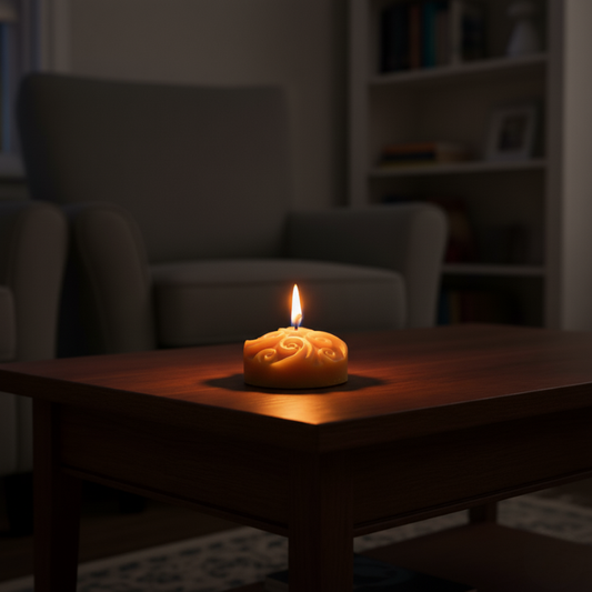 Bougie plate en cire d'abeille