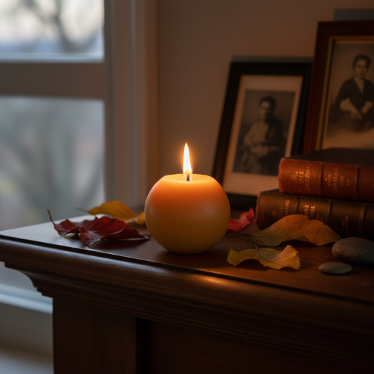 Petite bougie ronde - Modèle boule (≈10h)