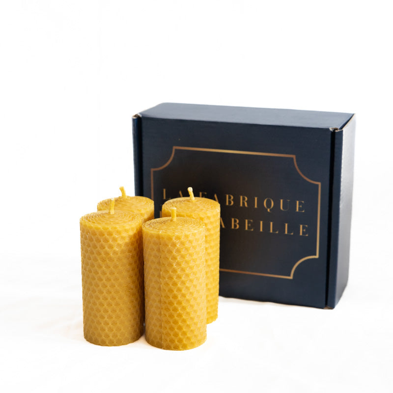 Petite bougie roulée en cire d'abeille naturelle - La Fabrique de l'Abeille