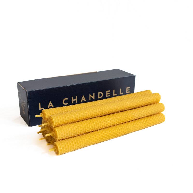 Chandelle roulée artisanale en cire d'abeille - La Fabrique de l'Abeille