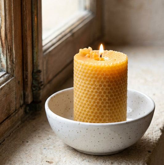 bougie longue durée en cire d'abeille