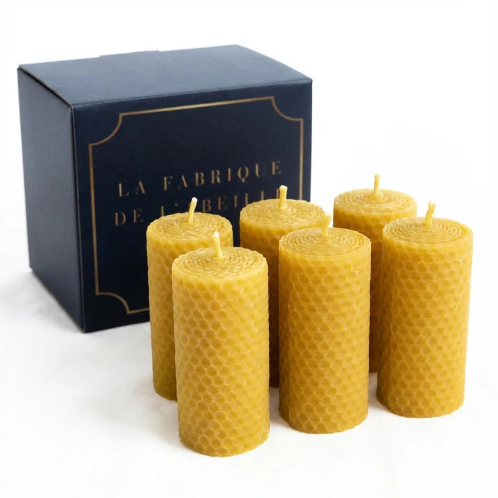 Bougie roulée en cire d'abeille (≈10h)