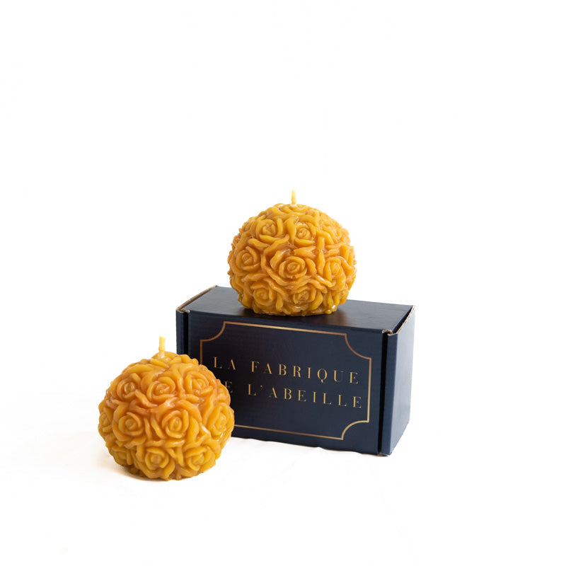 coffret bougie rose fleurs