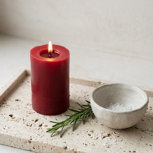 grosse bougie rouge naturelle