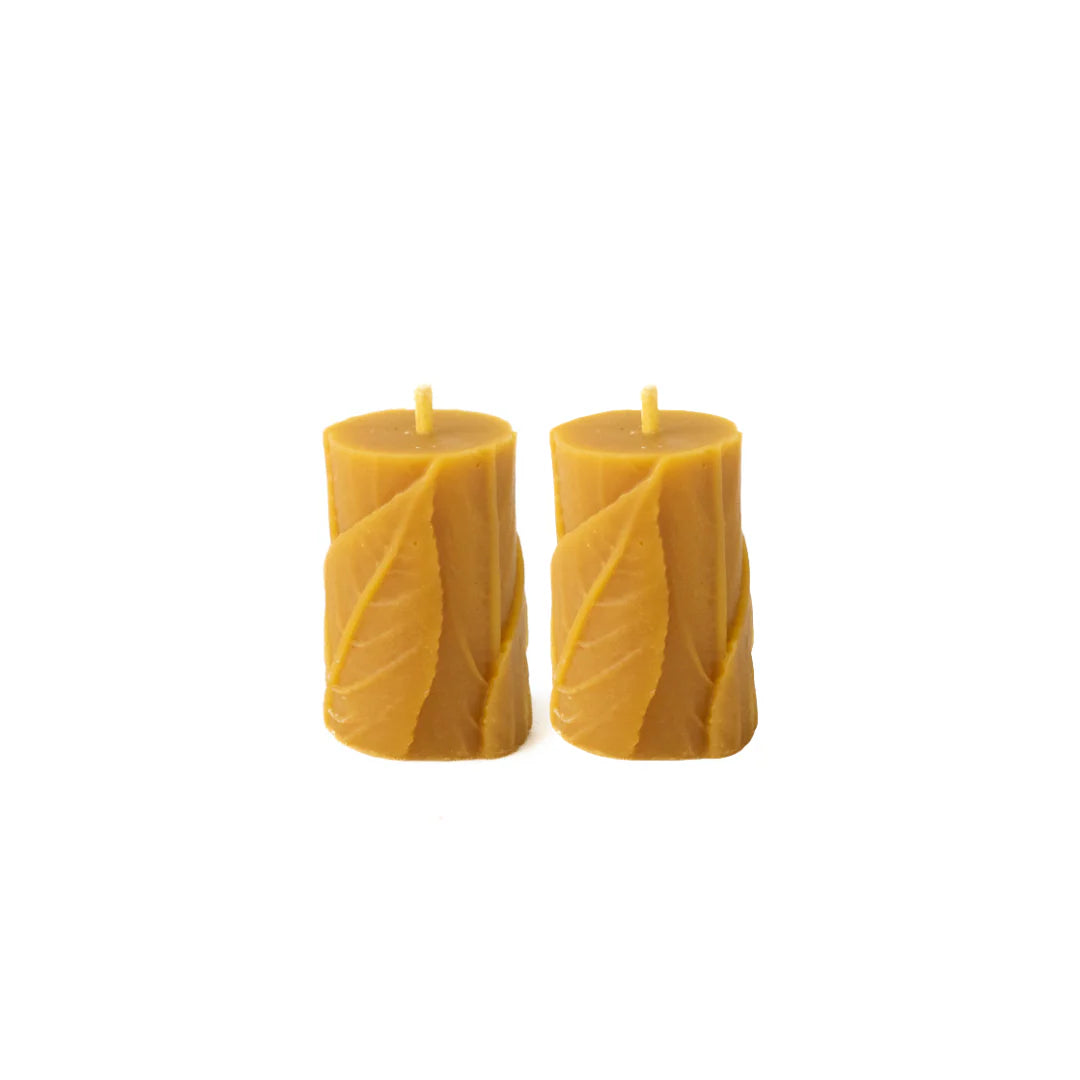 Lot de 2 bougies feuille en cire d'abeille 12h - La Fabrique de l'Abeille