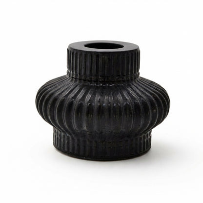 Bougeoir cannelé jesmonite coloris noir