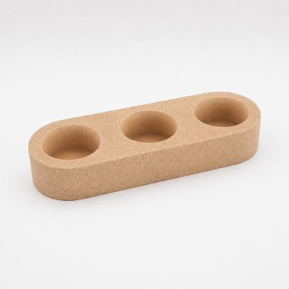 Bougeoir chauffe-plats triple jesmonite couleur sable