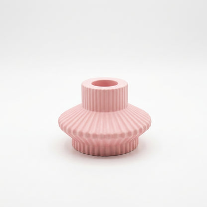 Bougeoir évasé jesmonite rose pour chandelle - La Fabrique de l'Abeille