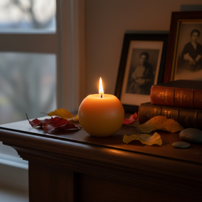 Petite bougie ronde - Modèle boule (≈10h)