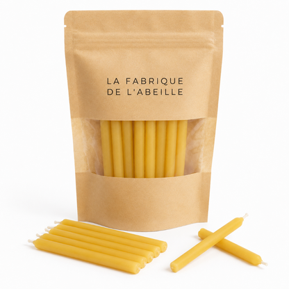 Bougies d'anniversaire en cire d'abeille lot de 10 par La Fabrique de l'Abeille