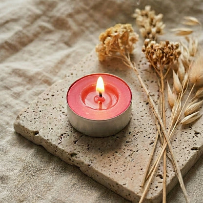 Bougie chauffe-plat rouge