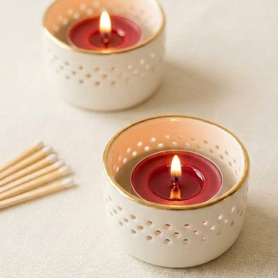 Chauffe-plat rouge naturel en cire d'abeille pour rituels du quotidien - La Fabrique de l'Abeille