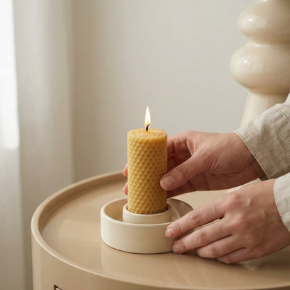 Bougie roulee e ncire d'abeille francaise