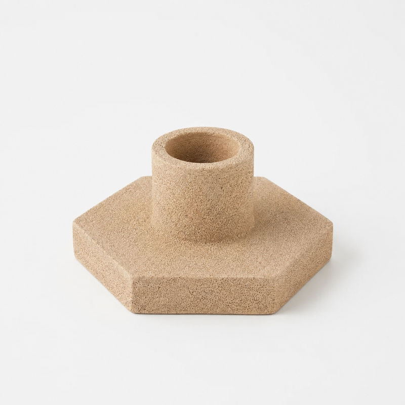 Chandelier hexagonal jesmonite sable