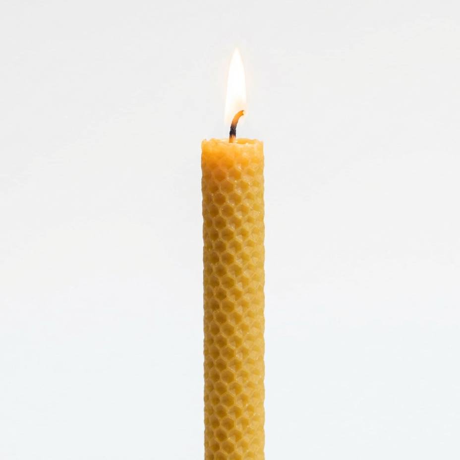 Chandelle mariage en cire d'abeille artisanale