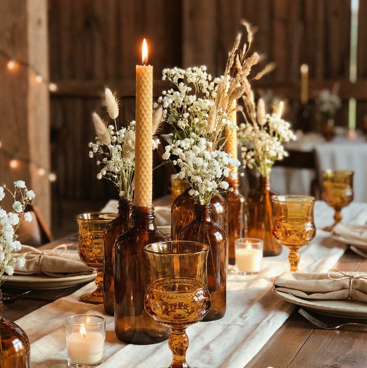 decoration de table de mariage avec chandelle