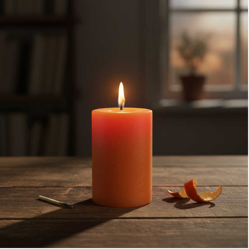 Bougie Orange (joie, créativité et confiance)