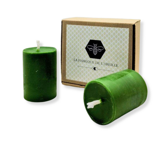 3 Bougies Vert Vif teintées dans la masse- magnétisées pour rituel - Maison 3 Bougies Vert Vif teintées dans la masse- magnétisées pour rituel - Maison