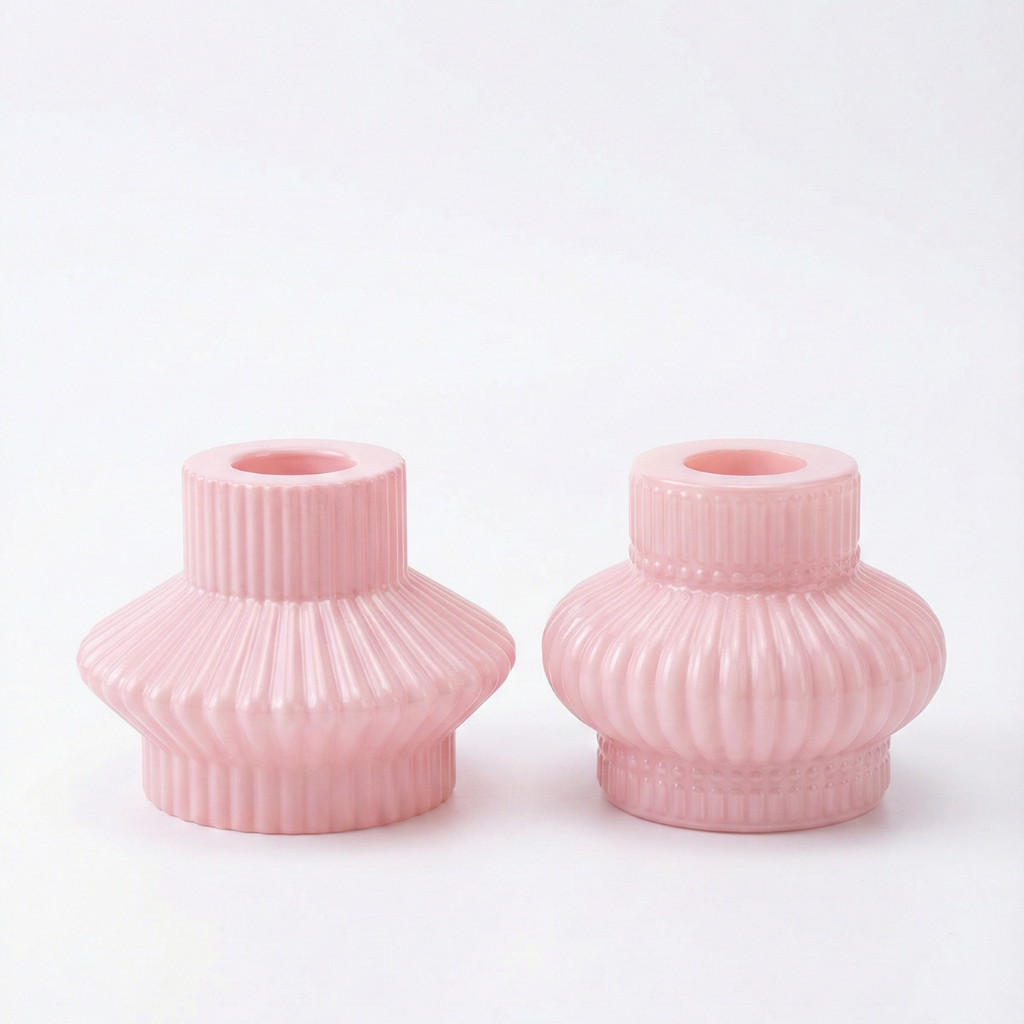 Duo de bougeoirs jesmonite pour chandelles en cire d'abeille - La Fabrique de l'Abeille