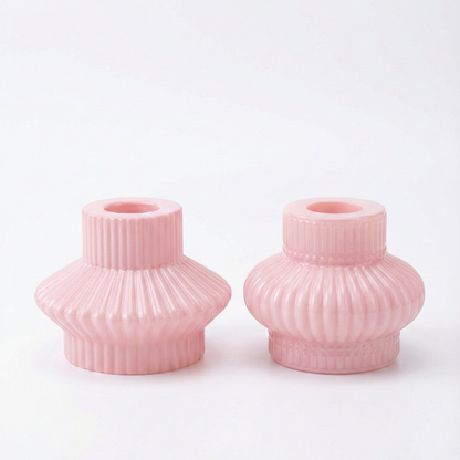 Duo de bougeoirs jesmonite pour chandelles en cire d'abeille - La Fabrique de l'Abeille