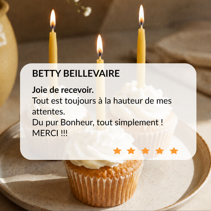 Bougies d'anniversaire en cire d'abeille
