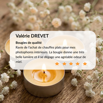 avis bougie chauffe plat cire d'abeille naturelle