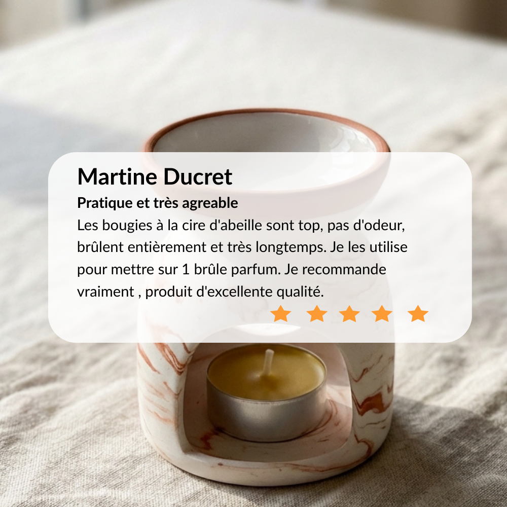 avis bougie chauffe plat cire d'abeille