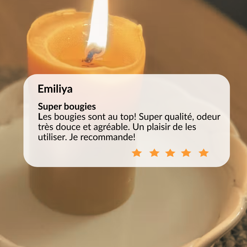 Bougie pilier cire d'abeille naturelle longue durée - Avis clients - La Fabrique de l'Abeille