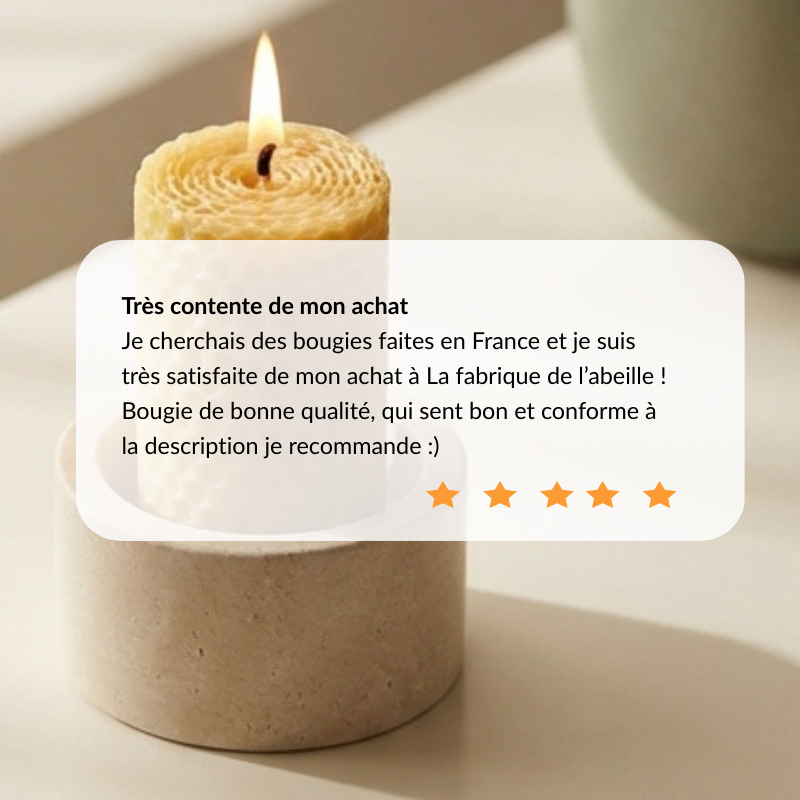 avis bougie roulee cire d'abeille