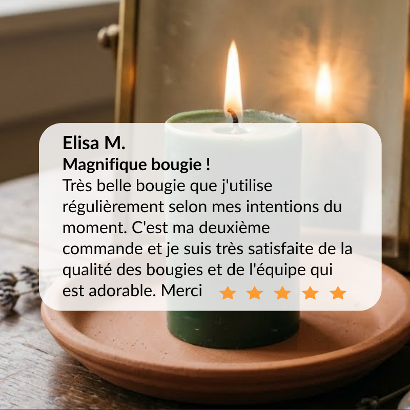 Avis client bougie verte cire d'abeille La Fabrique de l'Abeille