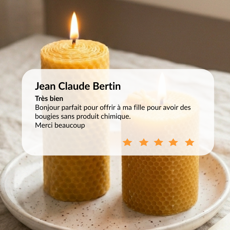 Coffret duo de bougies naturelles en cire d'abeille - Avis clients - La Fabrique de l'Abeille