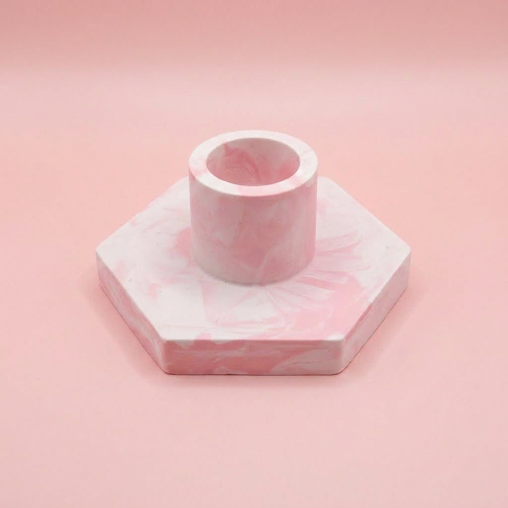 Bougeoir rose pour maman inclus dans le coffret bougie fête des mères