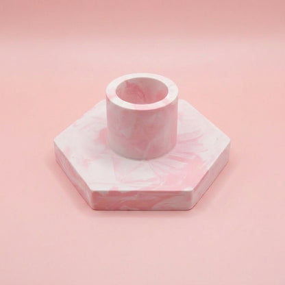 Bougeoir rose pour maman inclus dans le coffret bougie fête des mères