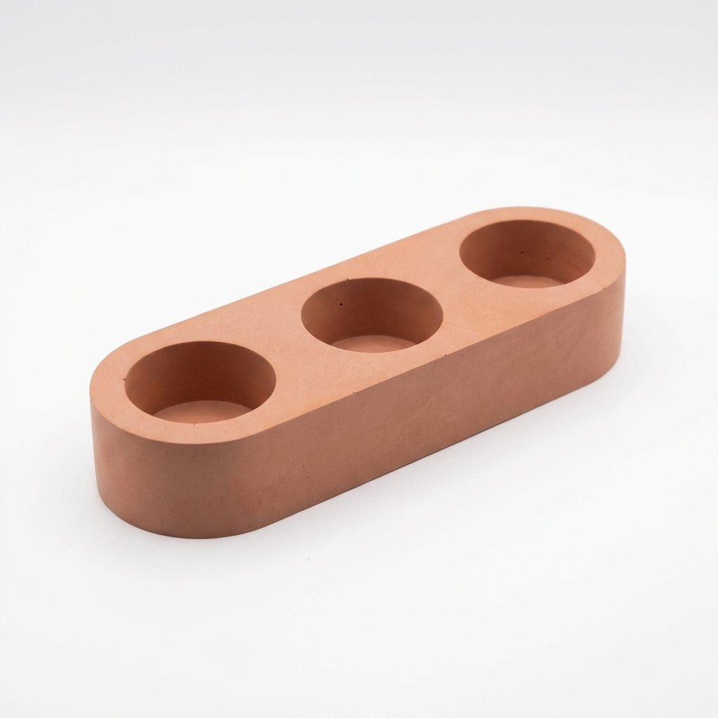 Bougeoir chauffe-plats triple jesmonite