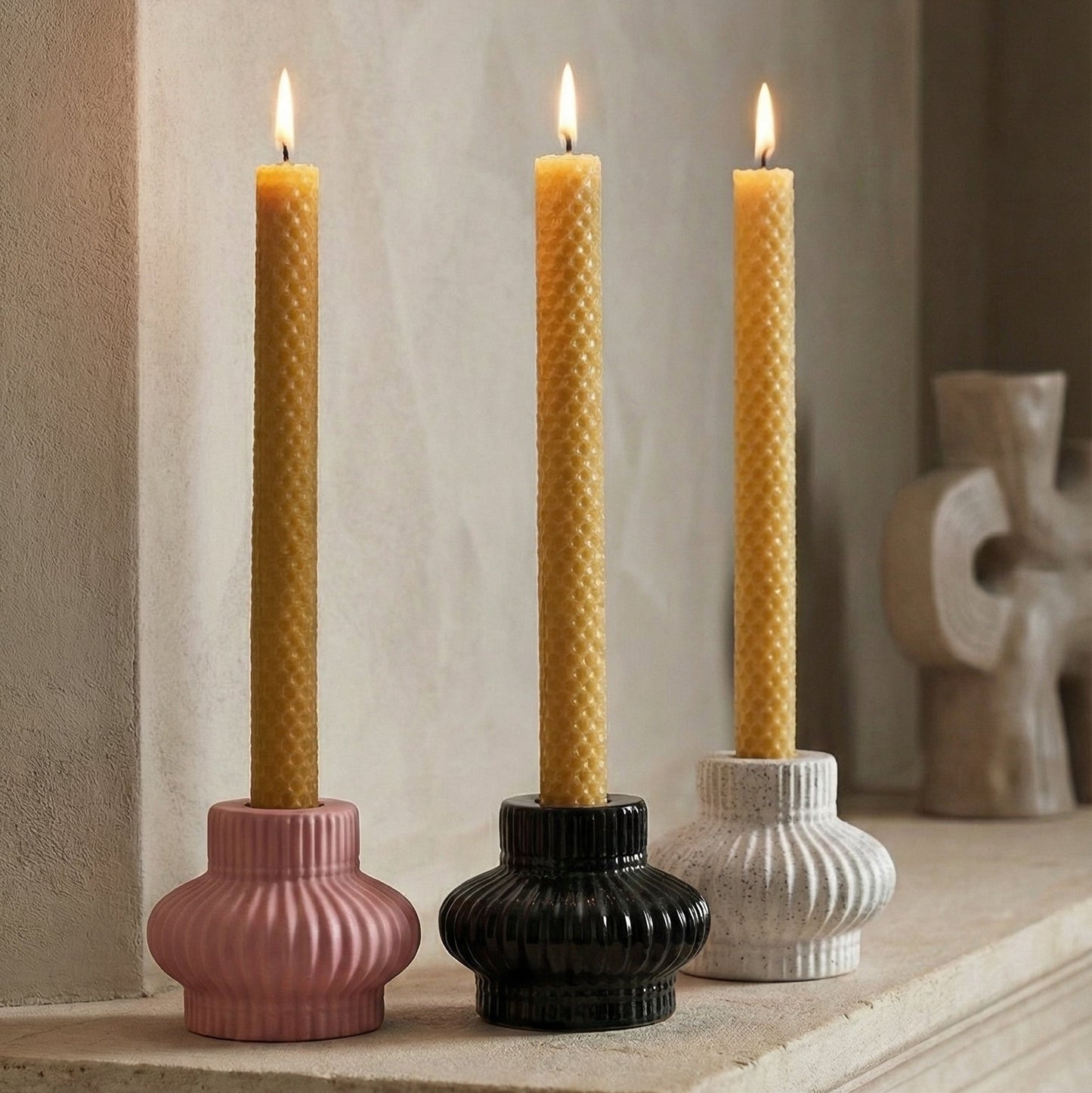 bougeoir cannele jesmonite