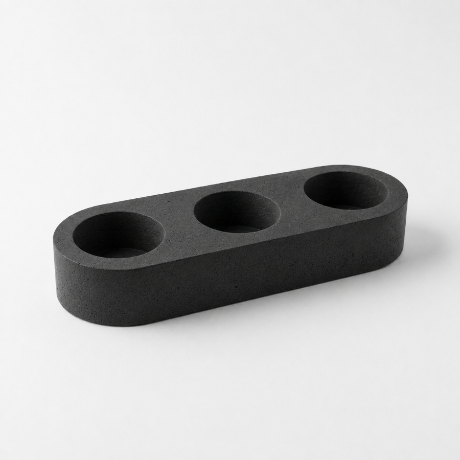bougeoir noir pour chauffe plat jesmonite