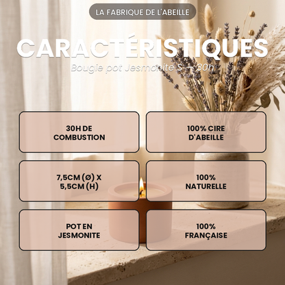 Bougie pot style céramique 30h