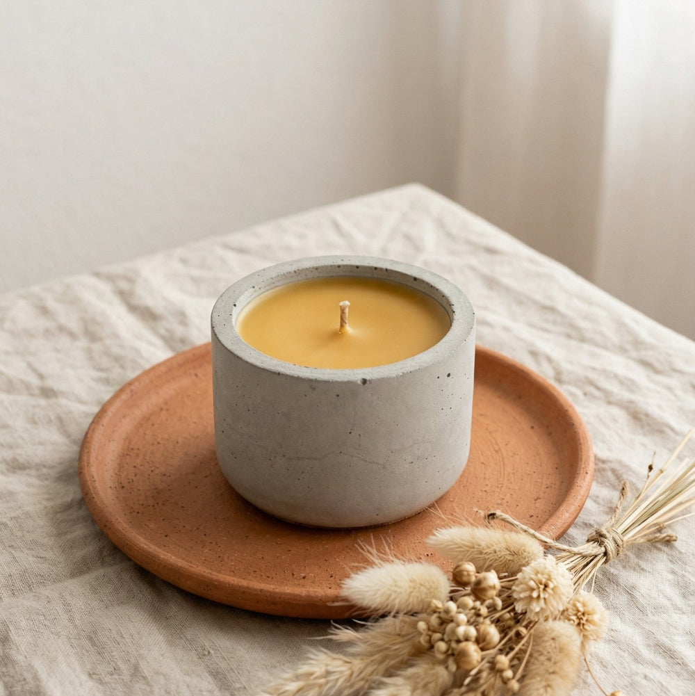 bougie beton cire d'abeille