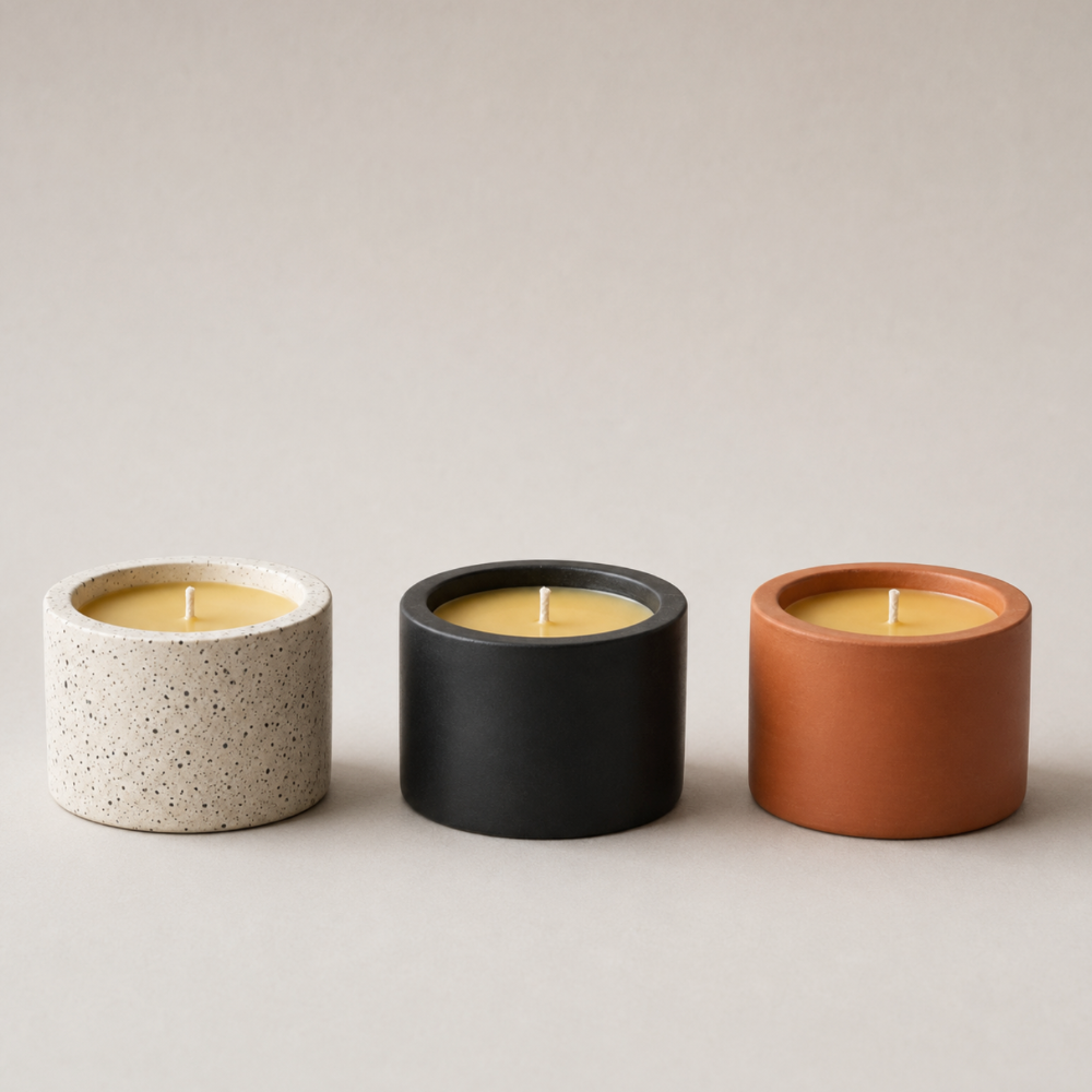 bougie cire abeille pot ceramique 