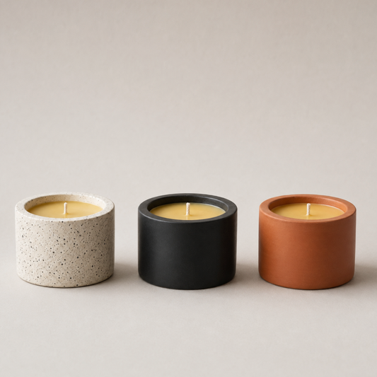 bougie cire abeille pot ceramique 