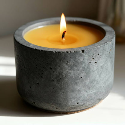 bougie en beton pot noir