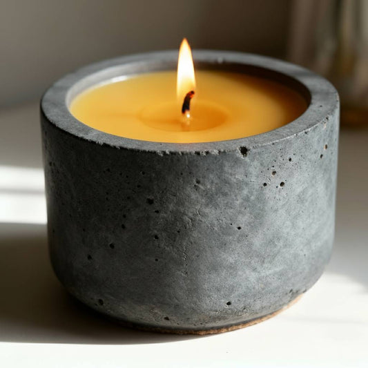 bougie en beton pot noir