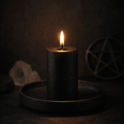 bougie noire teintée dans la masse