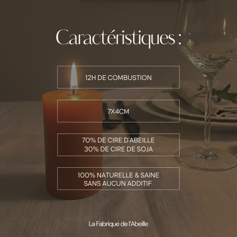 bougie orange teintée dans la masse