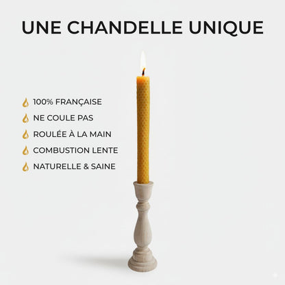 bougie chandelier cire d'abeille